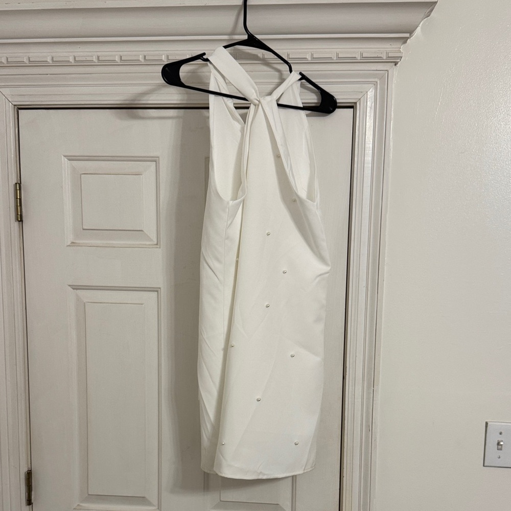 SHEIN Chic White Backless Dress